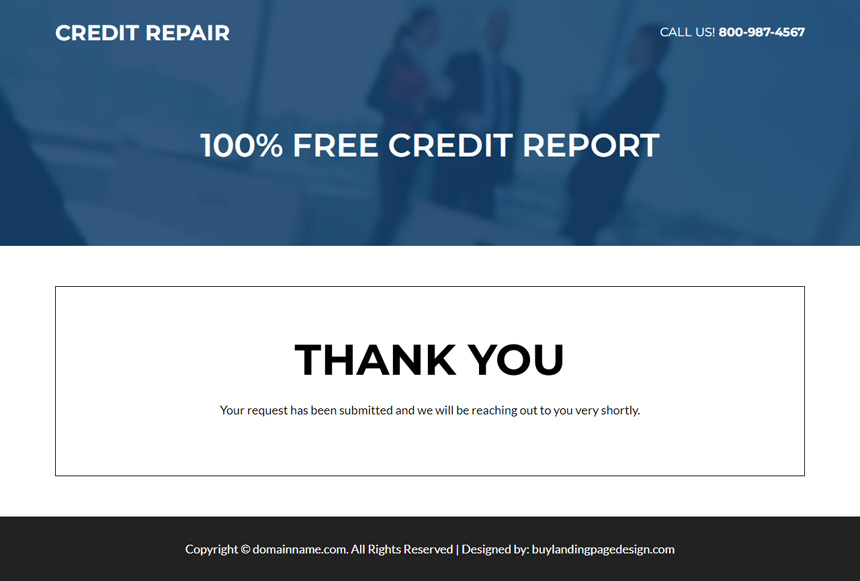 credit repair service video landing page