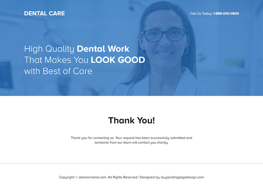 best dental care lead capture landing page