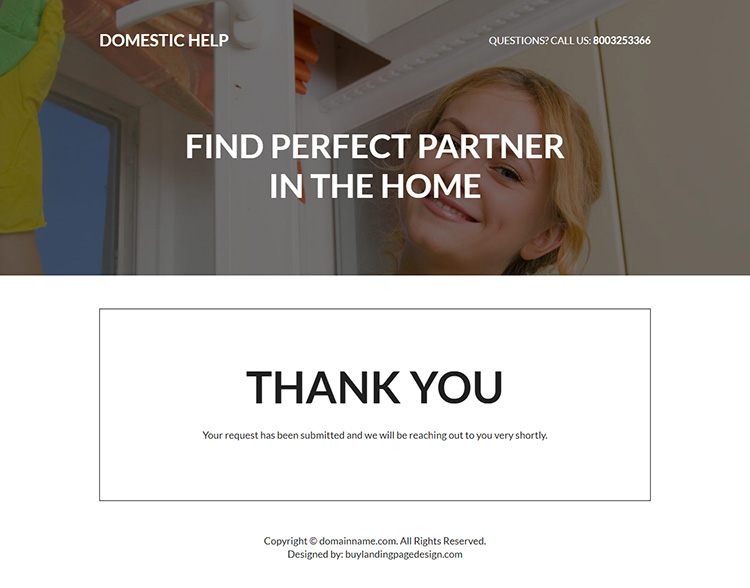 best domestic help service responsive landing page design