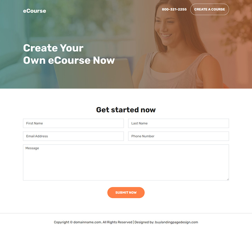 online education courses responsive landing page