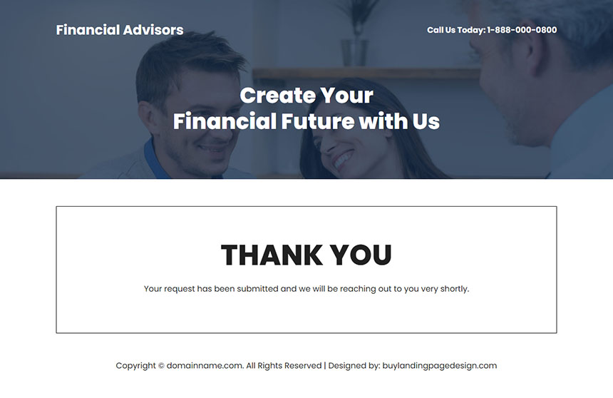 financial advisor responsive lead capture landing page