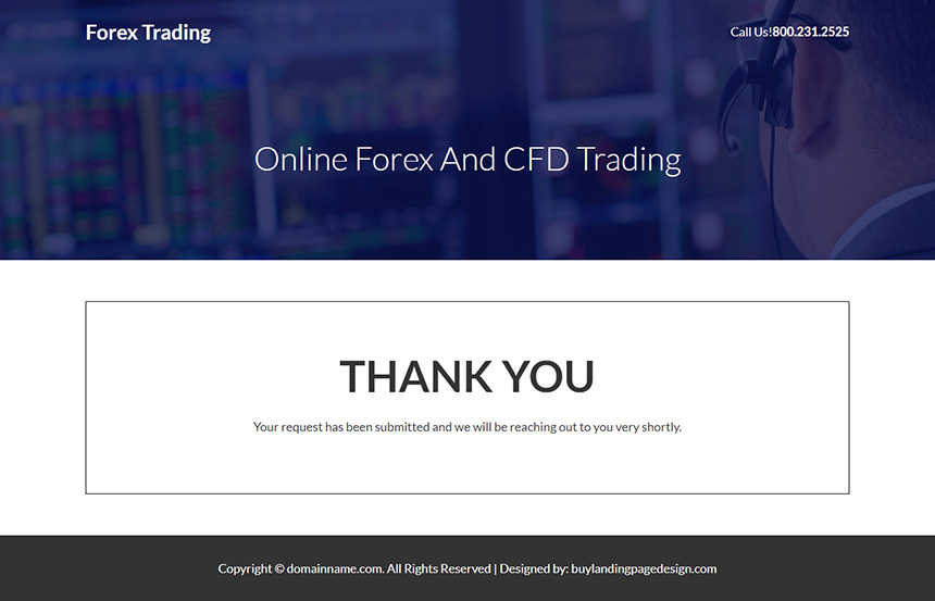 forex trading brokers responsive landing page design