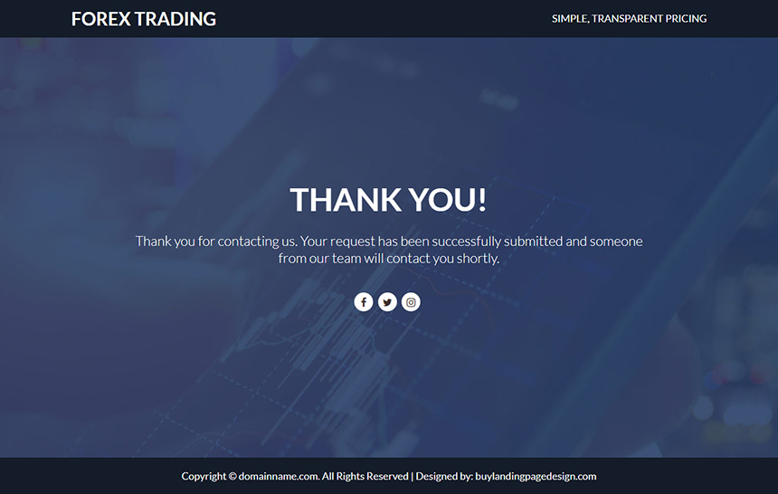professional forex trading lead funnel responsive landing page