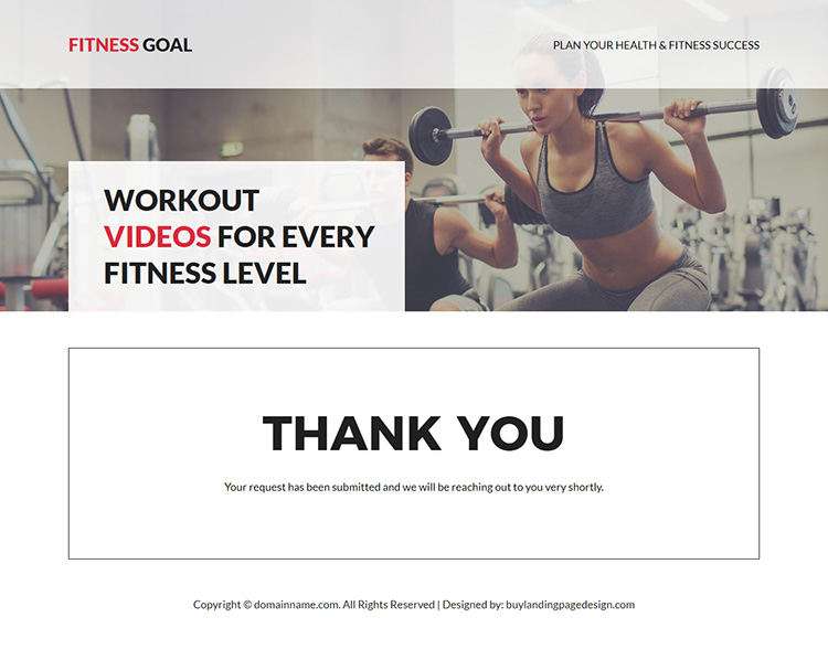 health and fitness success responsive  landing page design