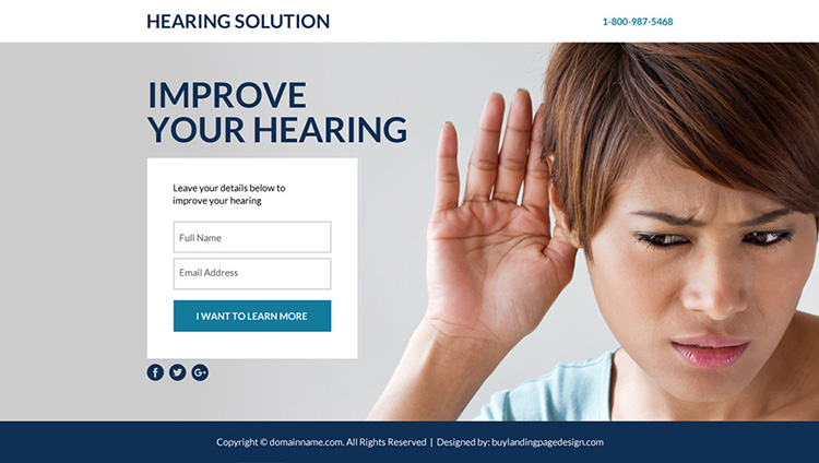 best hearing solutions lead funnel responsive landing page design