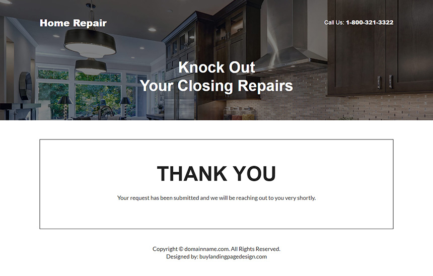 home repair service responsive landing page