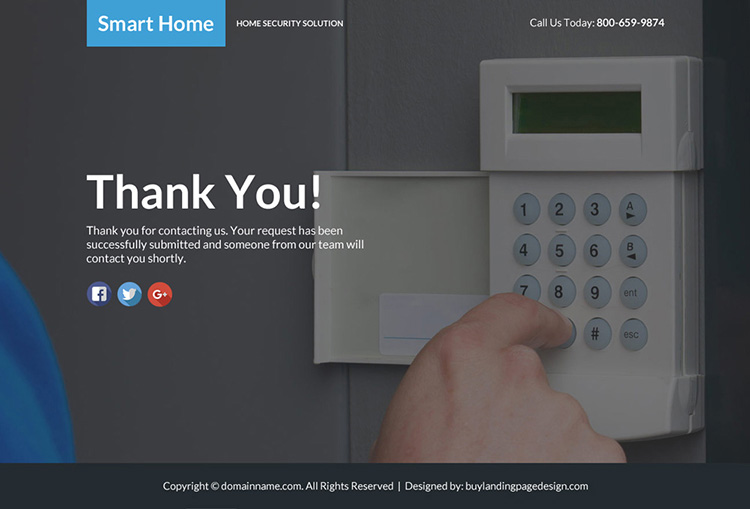 best home security lead funnel responsive landing page