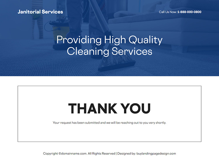 best janitorial services lead capture landing page