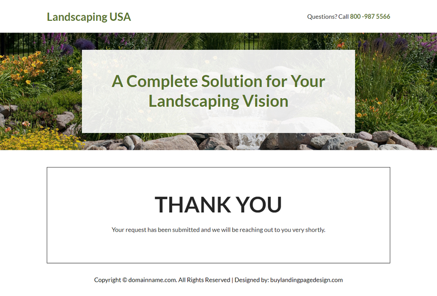 landscape architects and contractors responsive landing page