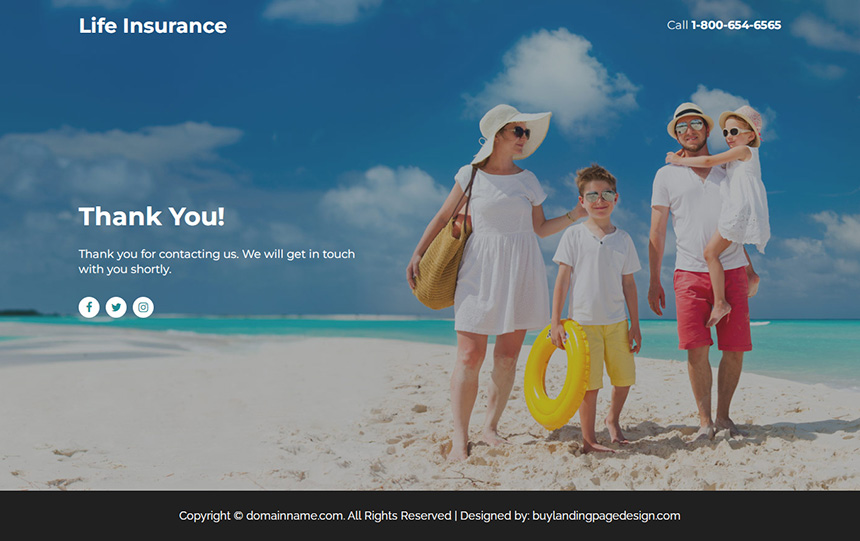 life insurance service lead funnel landing page