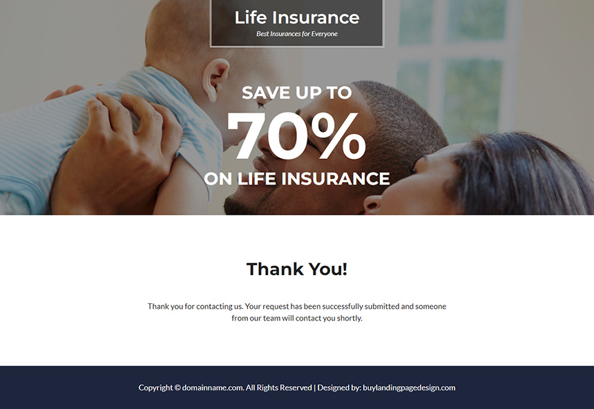 best life insurance company responsive landing page