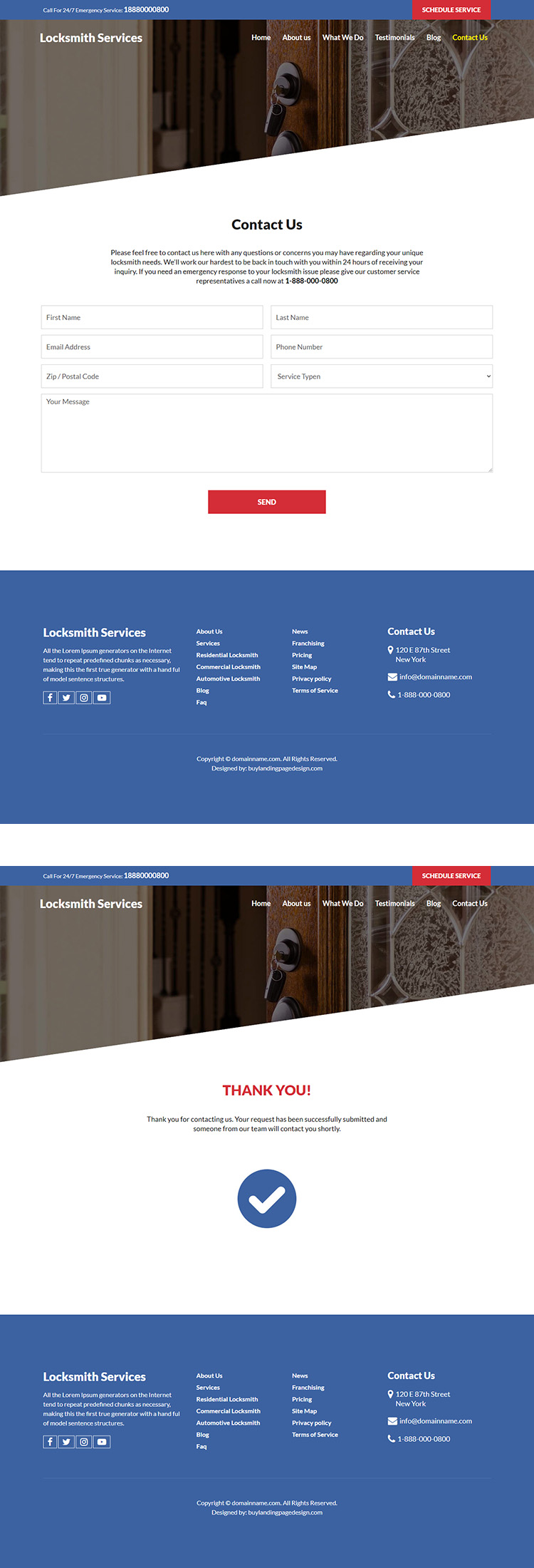 emergency locksmith service responsive website design