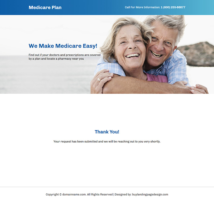 best medicare plan call to action responsive landing page