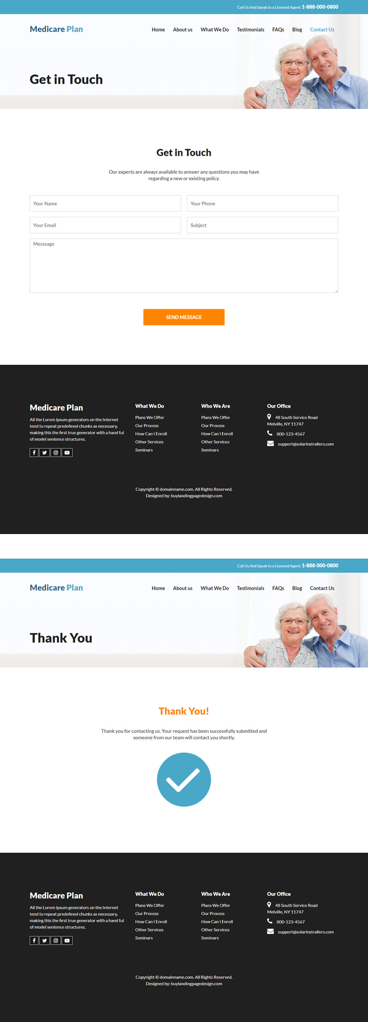 medicare supplement insurance plan responsive website design