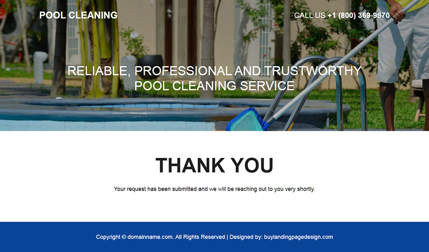 pool cleaning service lead capture responsive landing page