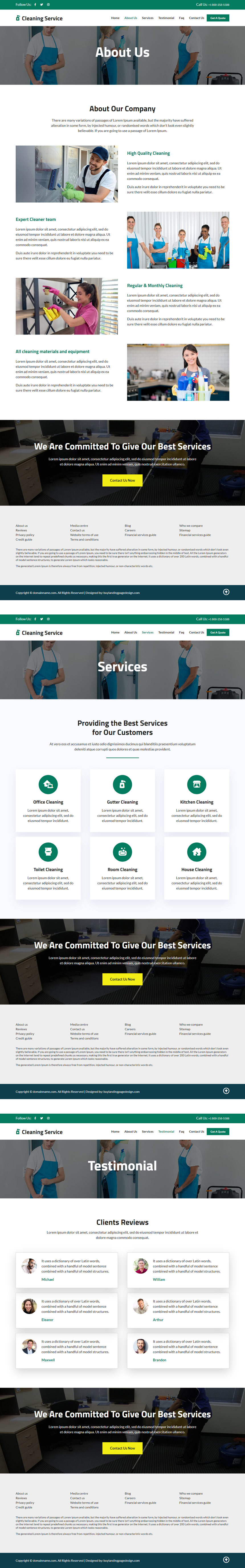 cleaning service lead capture responsive website design