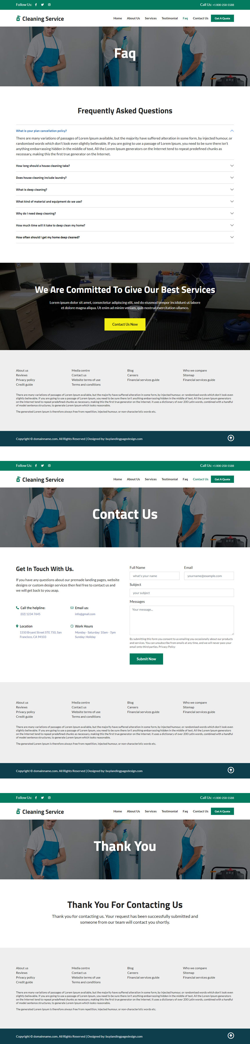 cleaning service lead capture responsive website design