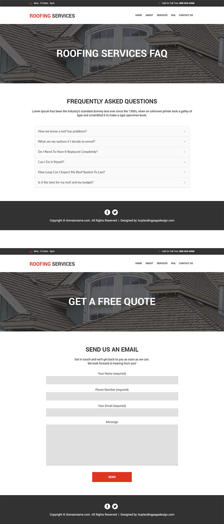 best roofing services responsive website design