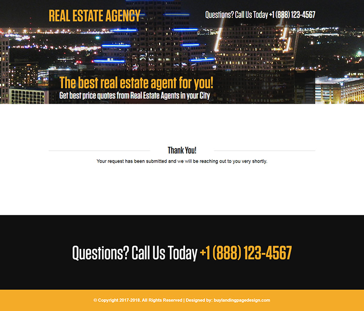real estate agent mini responsive landing page design