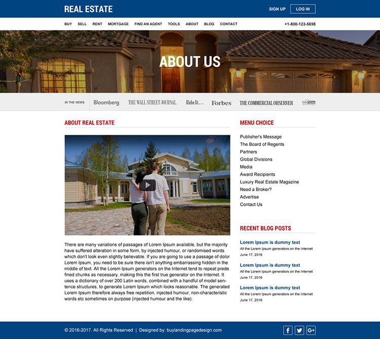best real estate html website template design