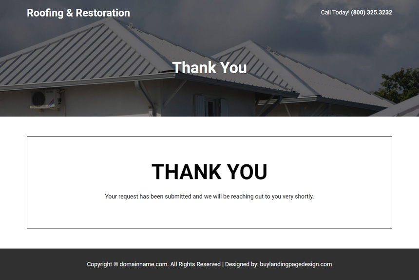 professional roofing and restoration service lead capture landing page