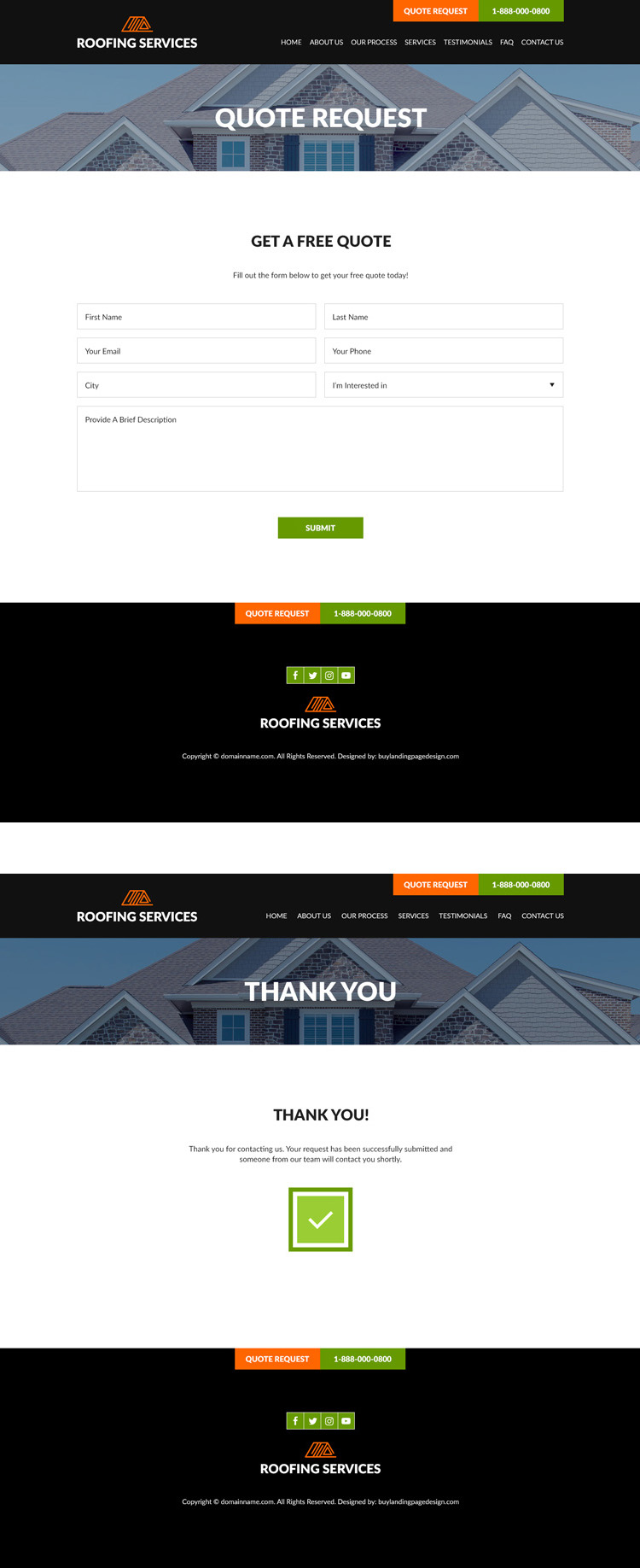 best commercial and residential roofing website design