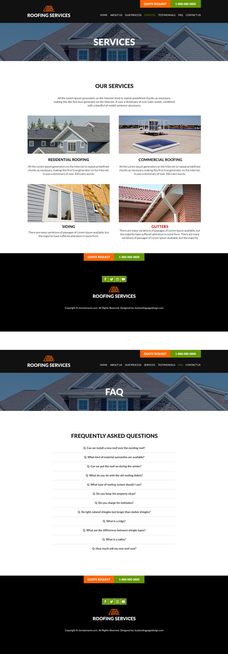 best commercial and residential roofing website design