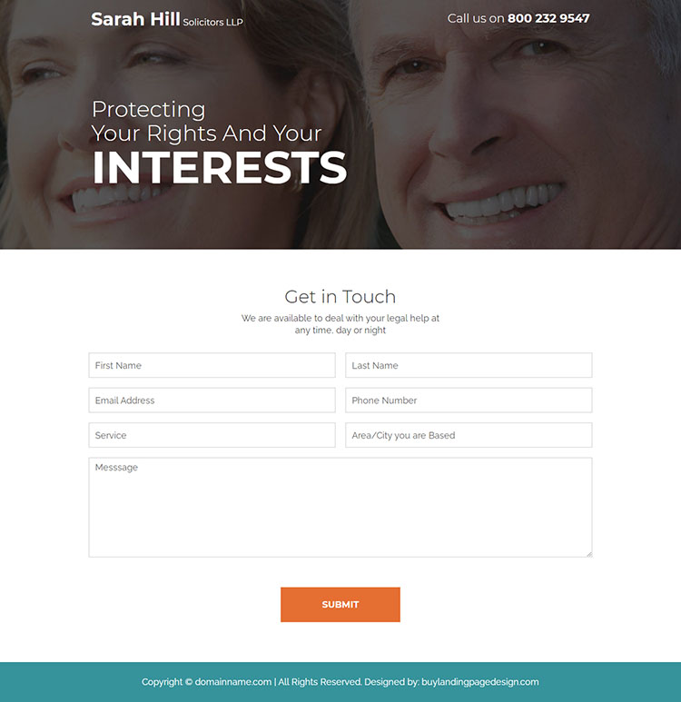 best solicitors responsive lead capture landing page design
