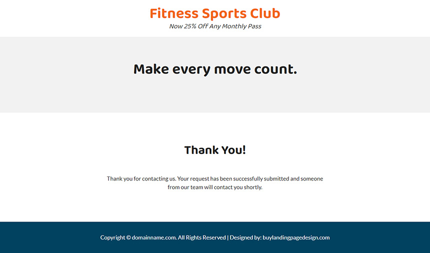 health and fitness club responsive landing page