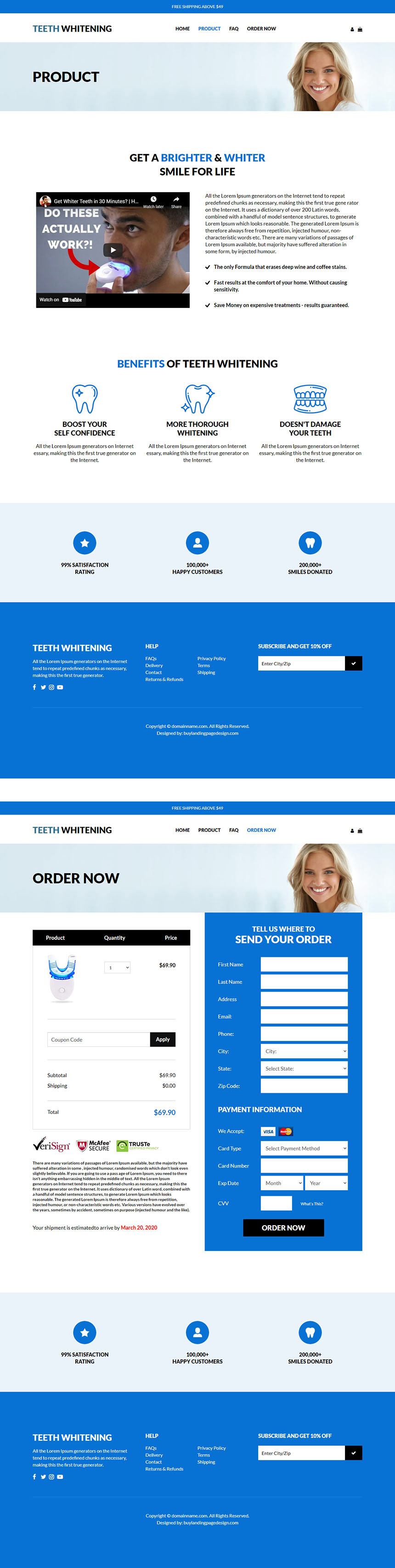 teeth whitening kit responsive website design