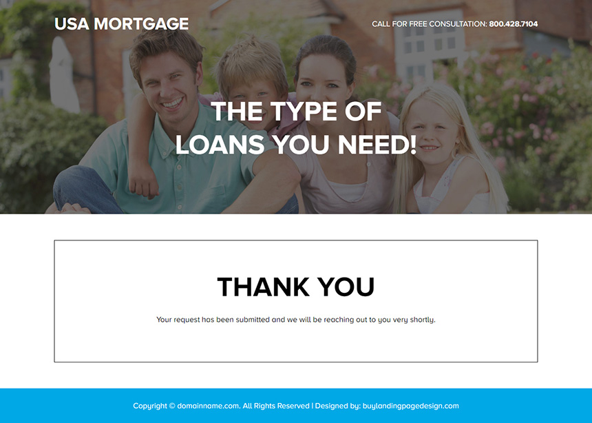 mortgage broker and lending company responsive landing page