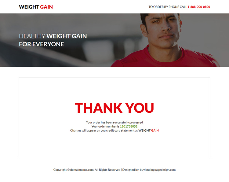 best weight gain supplement responsive landing page