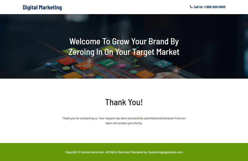 digital marketing responsive landing page design