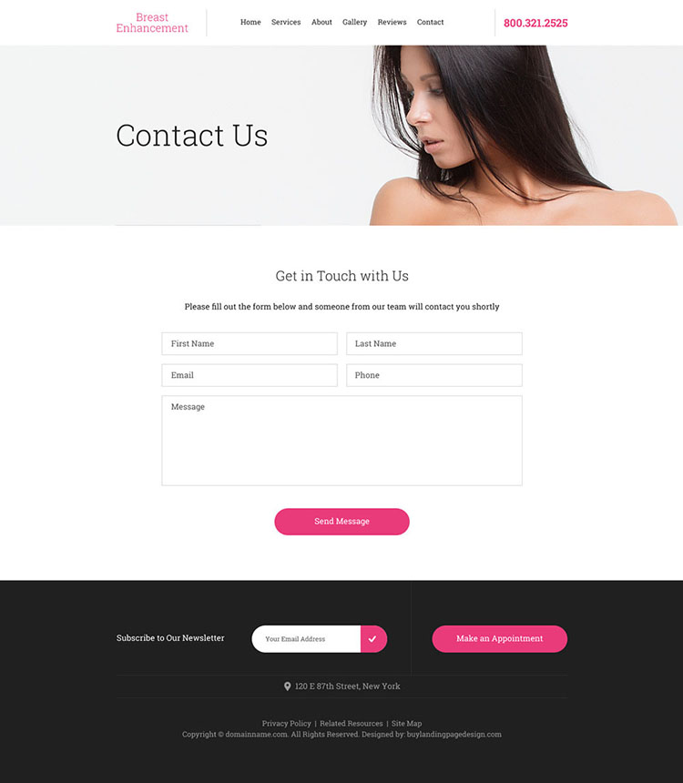 breast enhancement online appointment booking responsive website design