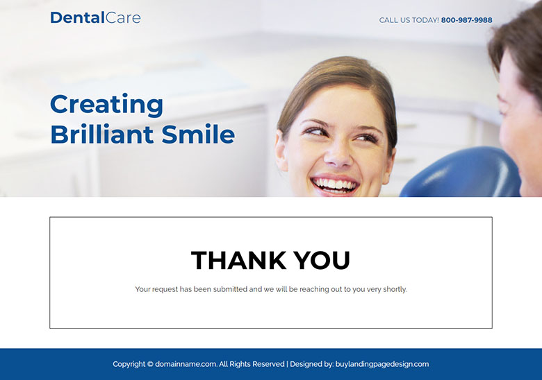 top quality dental care service responsive landing page