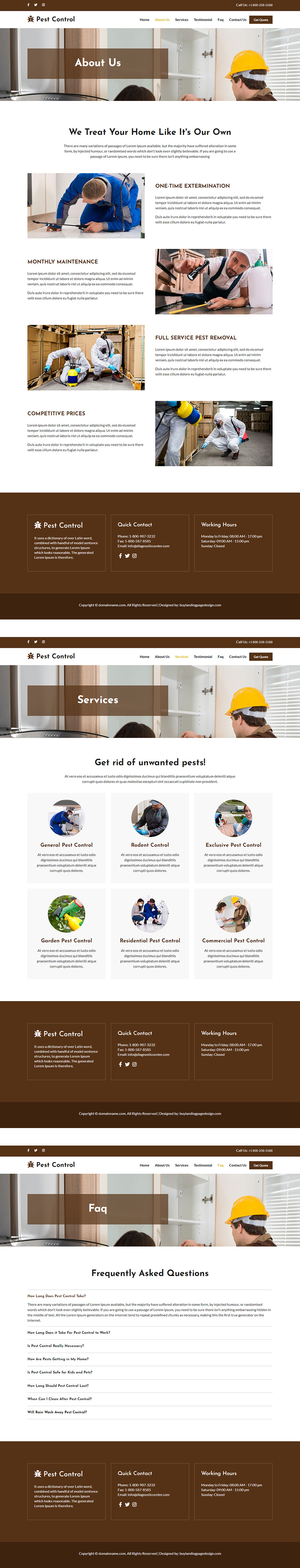 pest control and exterminator service responsive website design