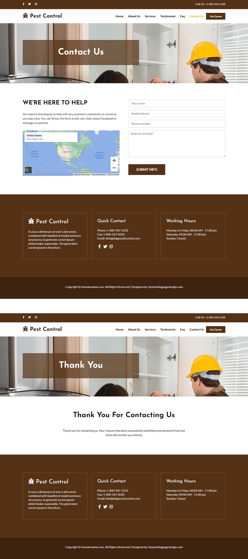 pest control and exterminator service responsive website design