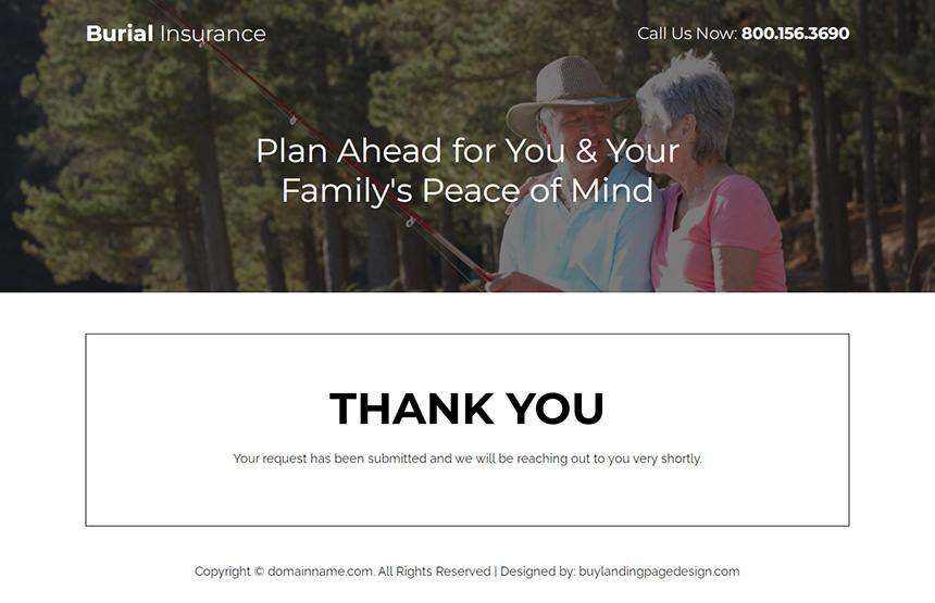 burial insurance plans for seniors responsive landing page