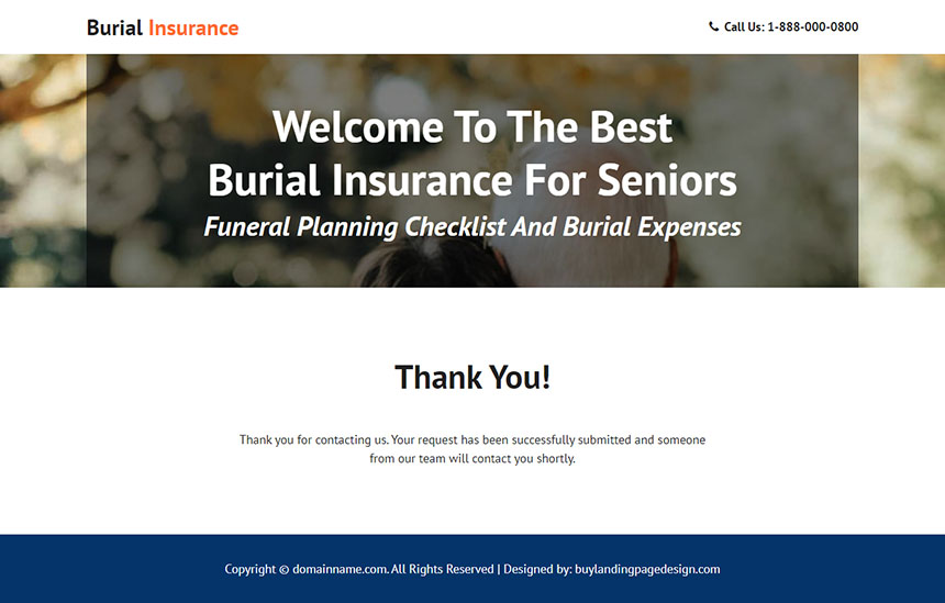 best burial insurance for seniors landing page