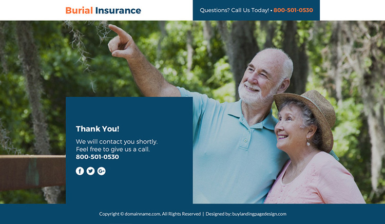 burial insurance lead funnel landing page design