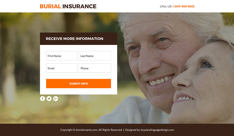 burial insurance plans lead funnel responsive landing page
