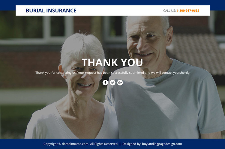 burial insurance sales funnel responsive landing page design