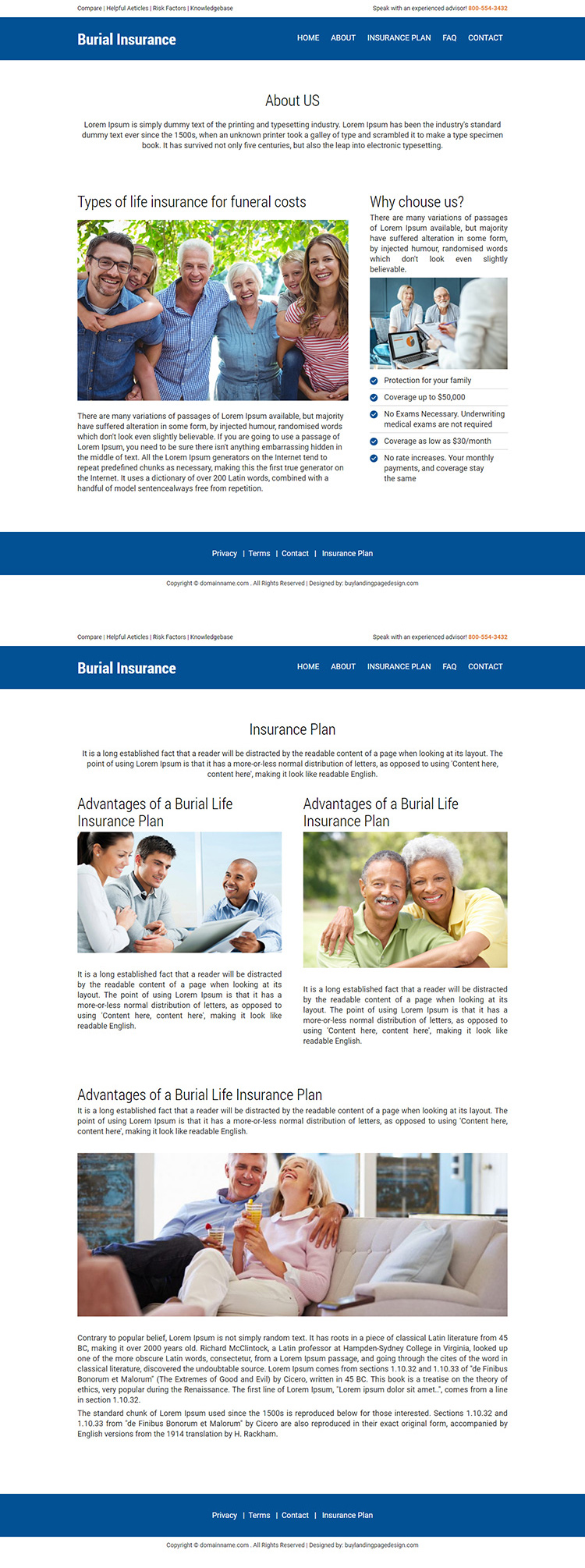 burial insurance lead generating responsive website design