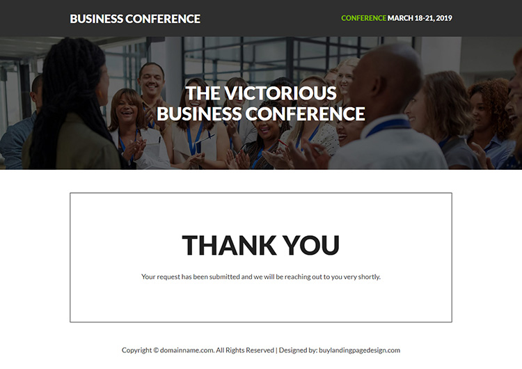 business conference lead capture responsive landing page