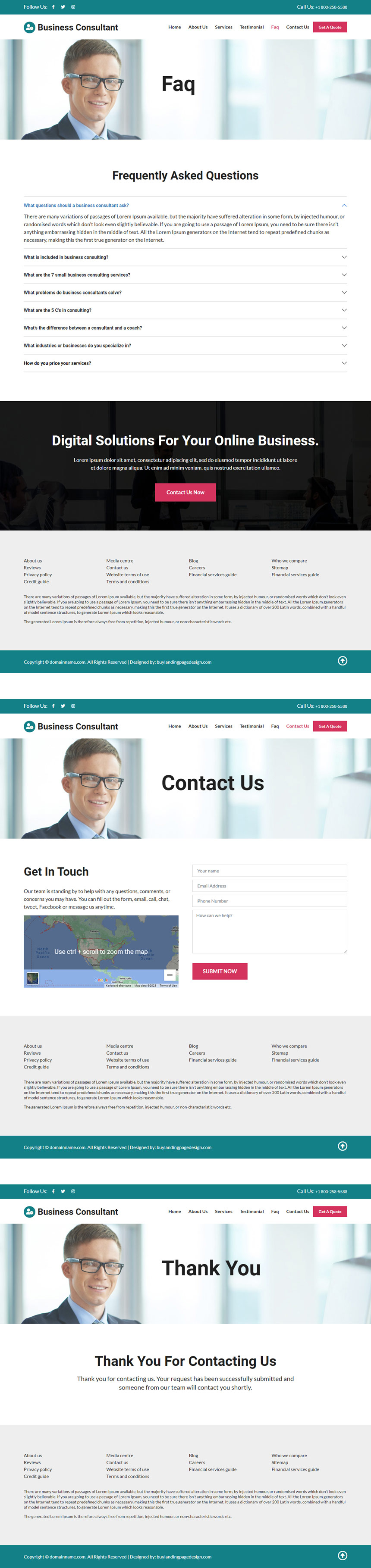 business consultant responsive website design