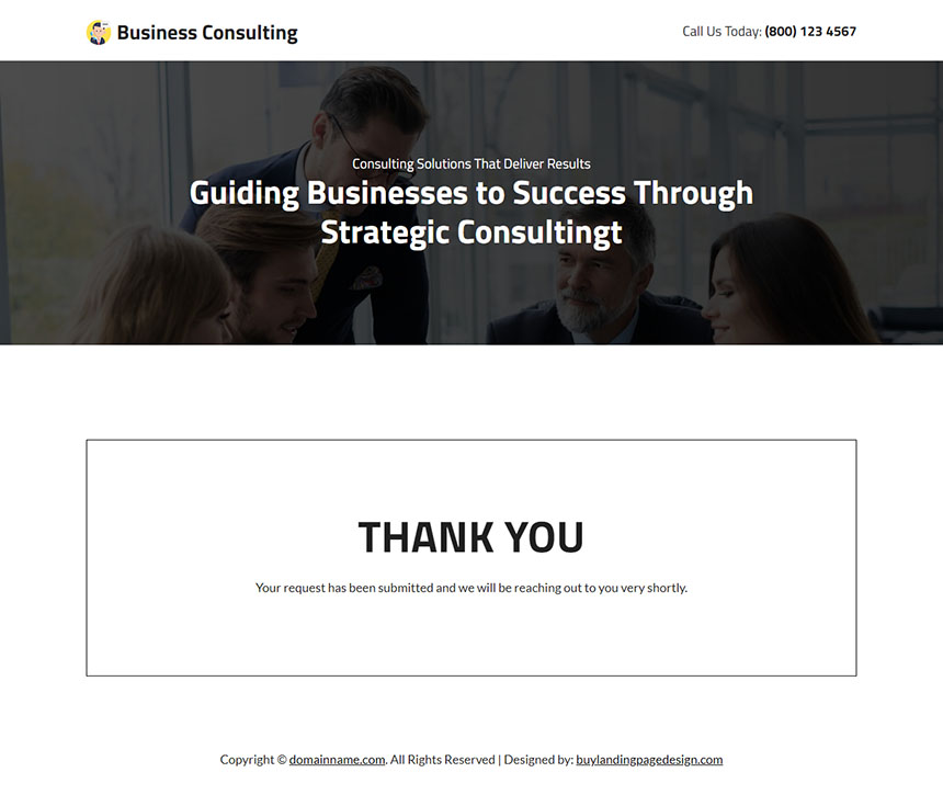 business consulting service responsive landing page