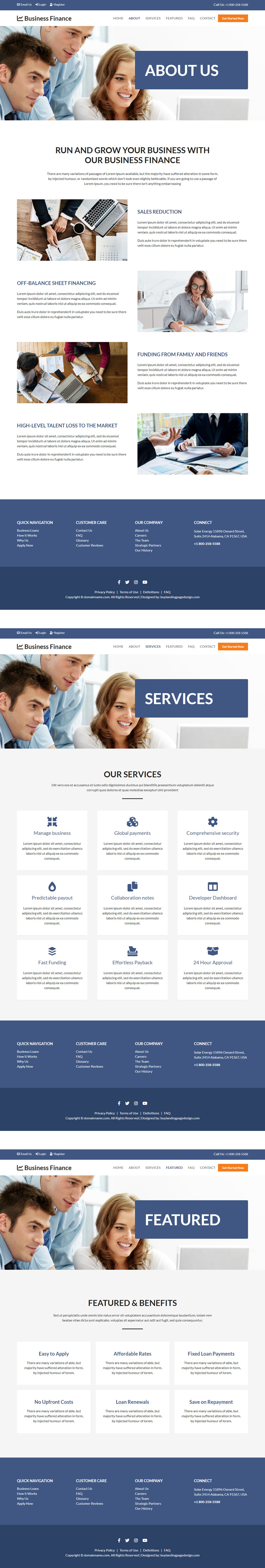 business finance service responsive website design