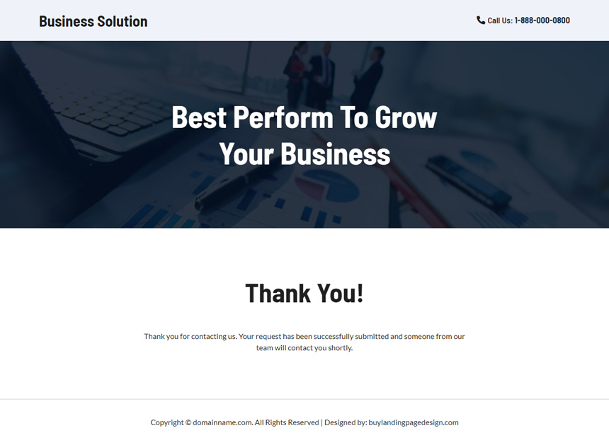 business growth solution lead capture landing page design