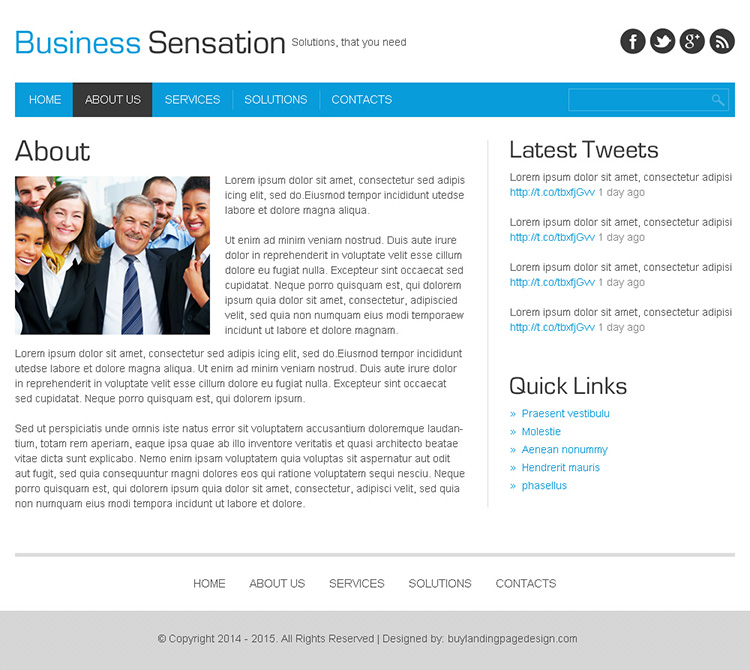 business sensation clean and minimal html website template