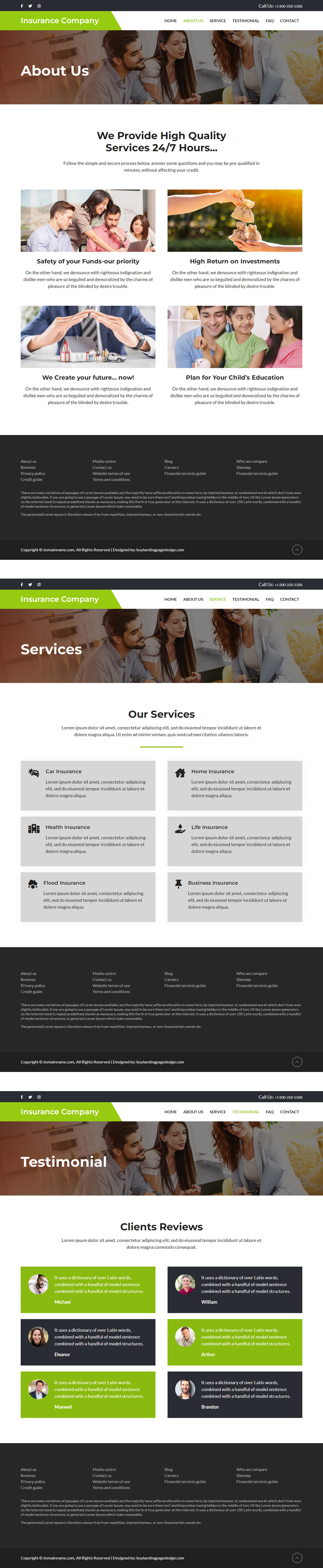 business insurance company responsive website design